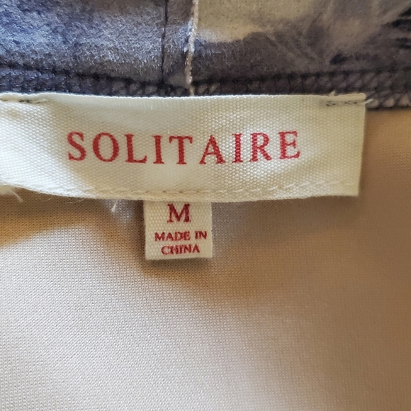 Anthropologie Solitaire Jacket Cardigan Womens Med. Faux Suede Floral Gray Open - Picture 8 of 10